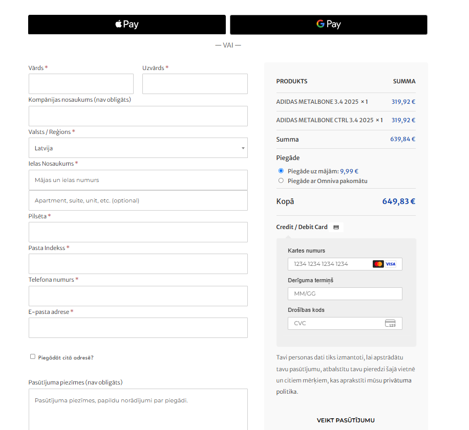 Checkout page thumbnail